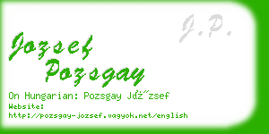 jozsef pozsgay business card